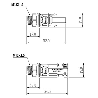 Connecteur photovoltaïque BC03B (Coupleur de câble femelle et mâle)