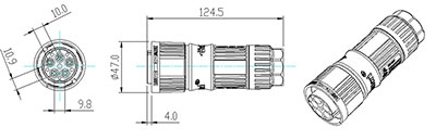 Connecteur circulaire BC02 (Cinq broches)