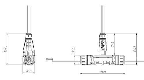 Connecteur circulaire 3 broches BC05 (pour micro onduleur)